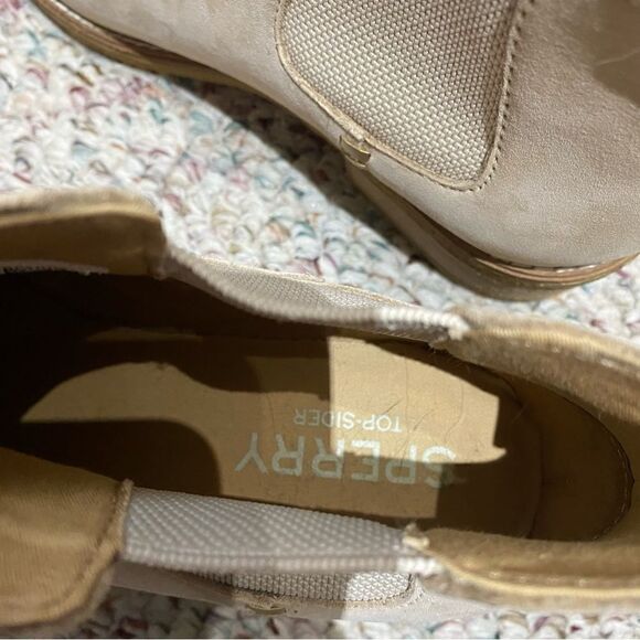 Sperry Women’s Beige Suede Chelsea‎ Ankle Boots | Low Heel Classic Modern Style - Picture 6 of 7